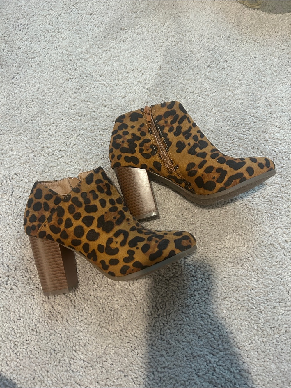 Refresh Leopard Print Ankle Booties - Brown & Black